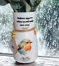 Robin Memorial Decoupage Vase, Cottage Core Decor, Hand-Painted Personalised, Ho