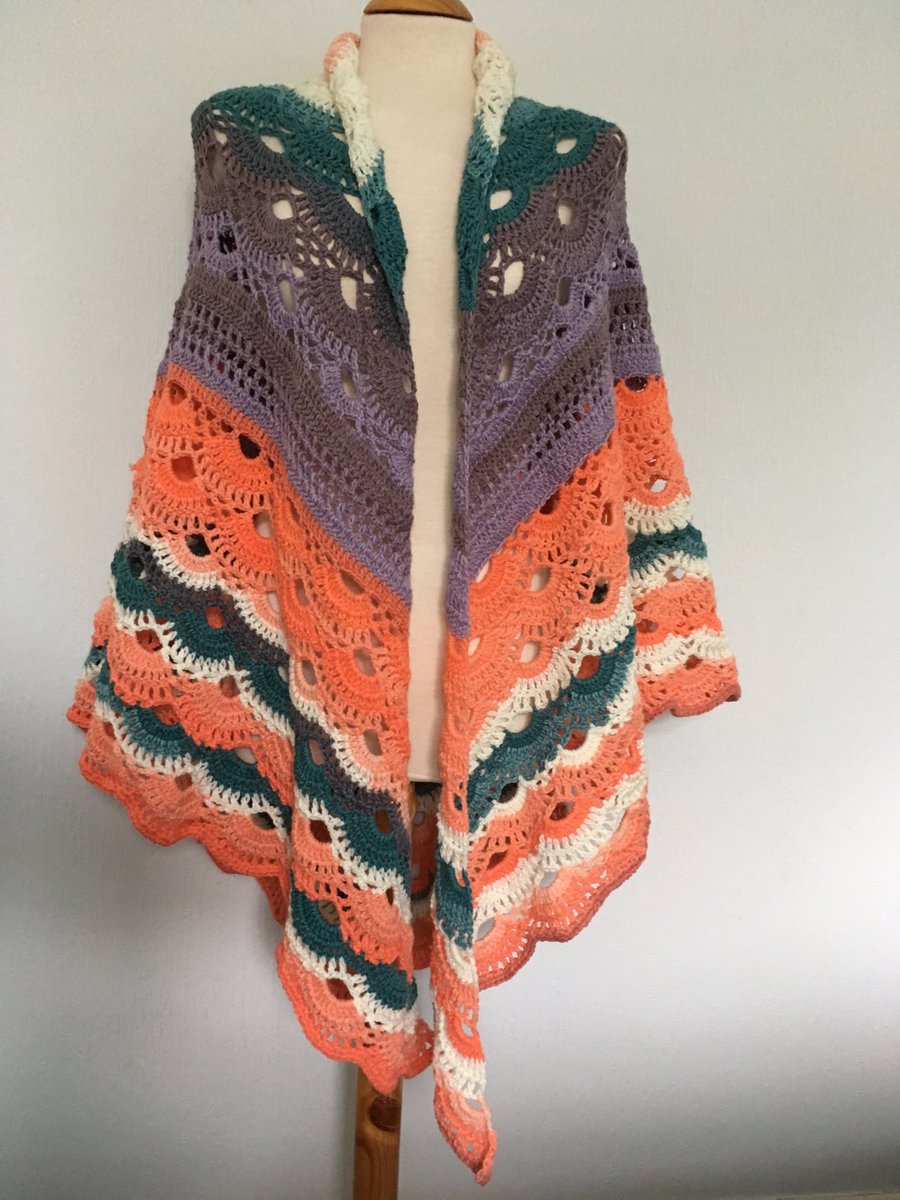 SALE  Handmade shawl in the colours of Summer