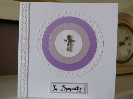 Silver Cross In Sympathy Card