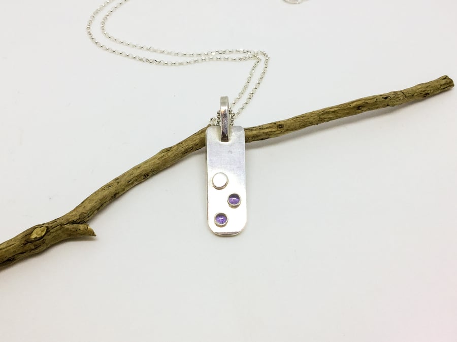 Handmade Iolite Sterling Silver Pendant