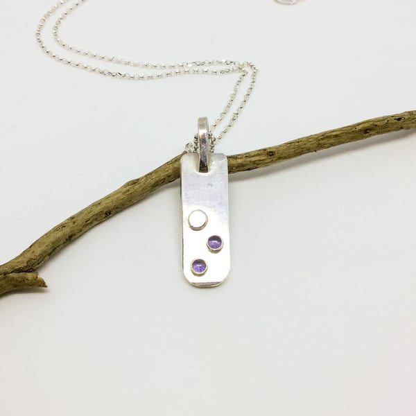 Handmade Iolite Sterling Silver Pendant