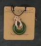 Wire wrapped jade green donut pendant - Image 10