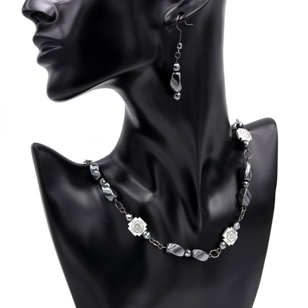 Hematite necklace and earrings