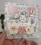 Handmade Floral Birthday Card (126) Shabby Chic & Blue 3D Greeting Card. - Image 4