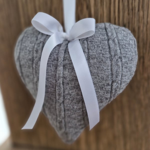 Mothers Day Hanging Love Heart Handmade Using The Clothing of a Loved one
