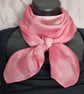 Pure Silk Large Square Scarf in Pink and White - Image 8