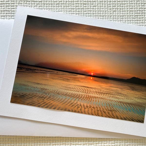 Blank Seascape Sunset Greetings Card 