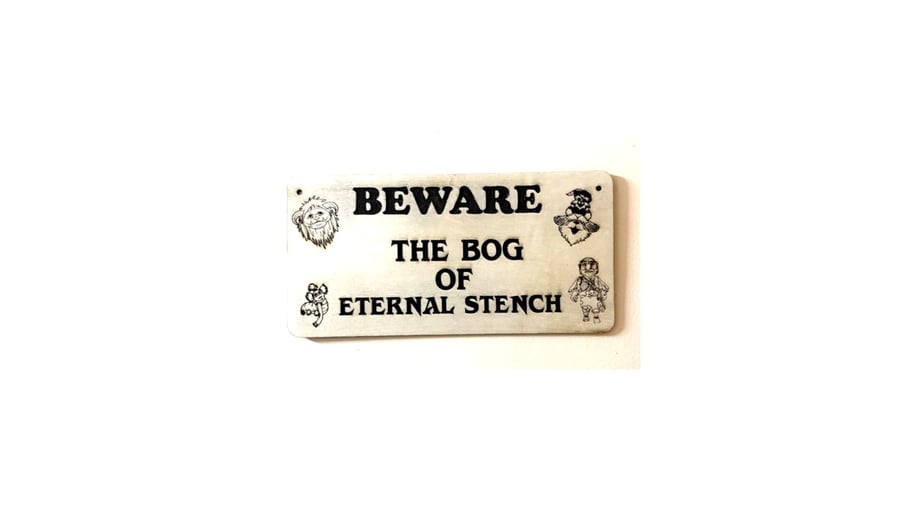 Toilet Door Sign - Labyrinth inspired funny door plaque