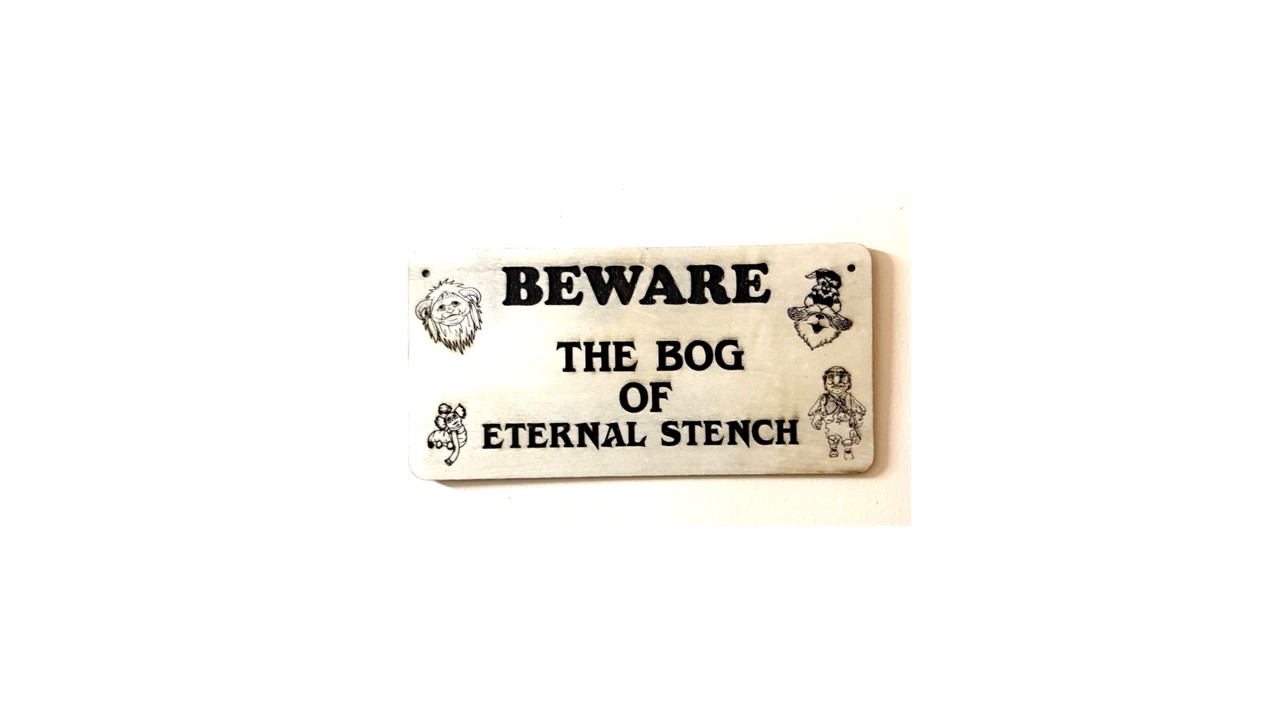 Toilet Door Sign - Labyrinth inspired funny door plaque