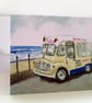 Blank greetings card A5 classic  ice cream van from original watercolour - Image 3