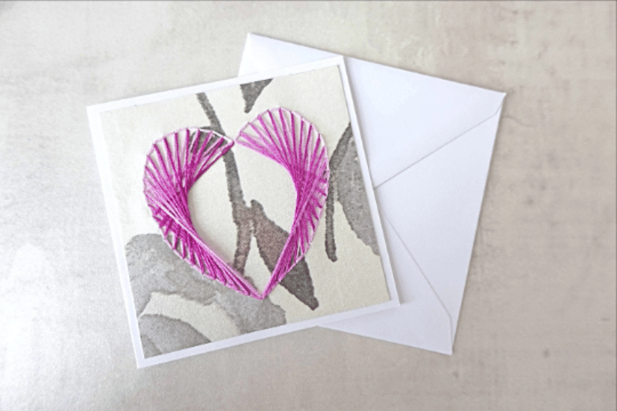 SALE Hand Stitched Purple Heart Card