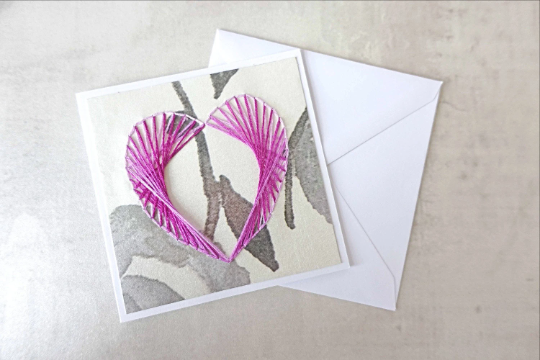 SALE Hand Stitched Purple Heart Card