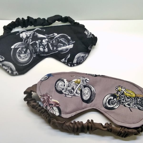 Biker Motorcycle Sleep Mask, Brown Motorbike cotton sleep mask,covered elastic