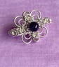 Sterling Silver Chainmaille Amethyst Ladies Brooch - Image 7