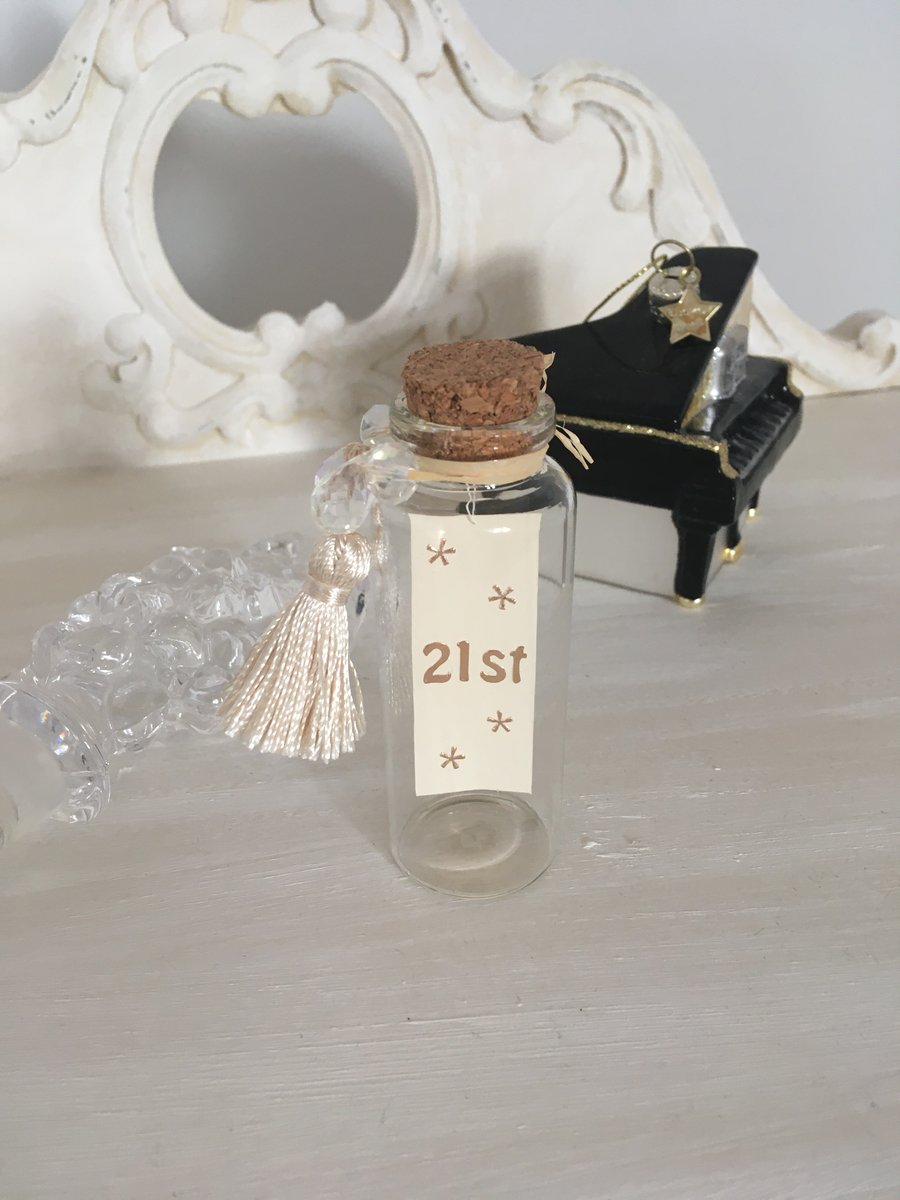 SALE 20% OFF! Happy 21st!" Birthday Message bottle!