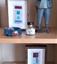 Colourful Combinations Red Turquoise Handstitched Geometric Art Pictures - Image 8