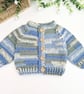 Handmade Baby Cardigan - Newborn to 1-2 Years - Crochet in Blue & Green - Image 6