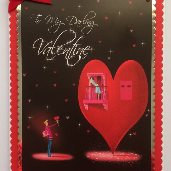 Handmade Valentine's Day Card To My Darling Valentine Love Heart