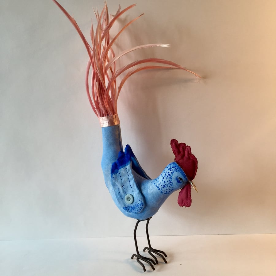 Handmade textile rooster.