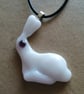 Fused Glass Bunny Necklace - Image 1