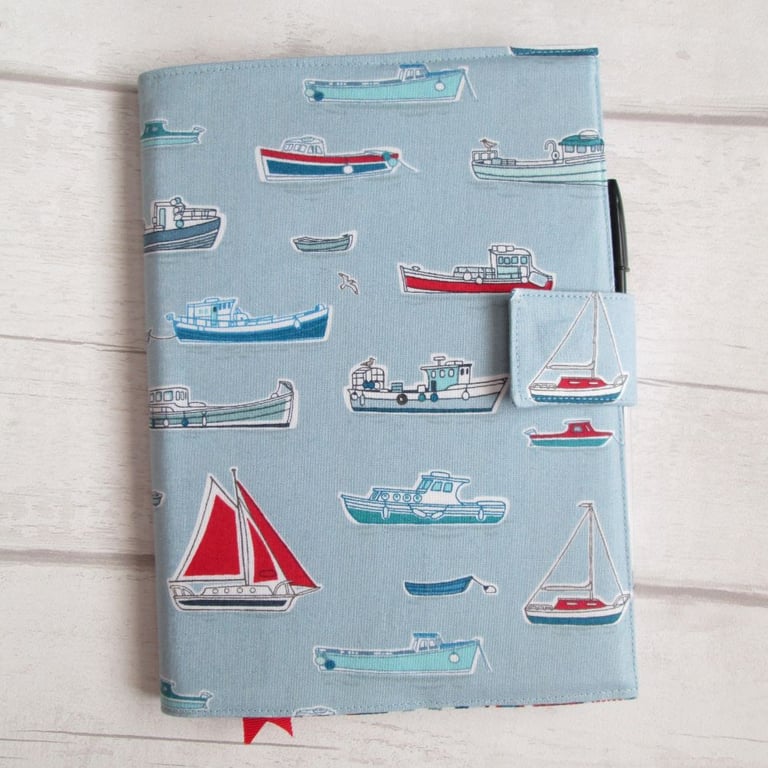 A5 Reusable Notebook Cover - Boats, Boat Notebook, Sailing