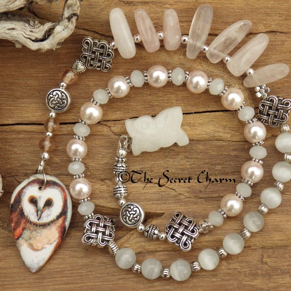 Owl Goddess Minerva Athena Prayer Beads, Meditation Beads