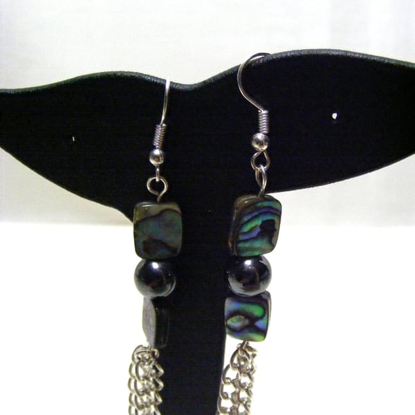 Seconds Sunday Abalone and Hematite Earrings