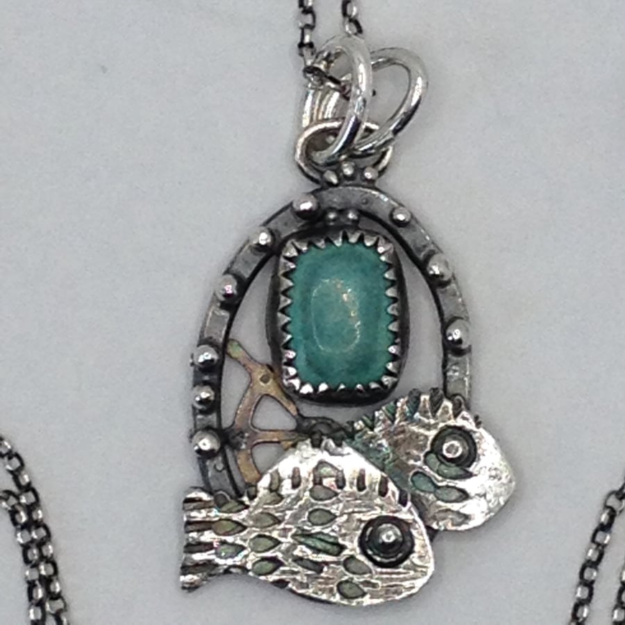 Sea green Turquoise pendant