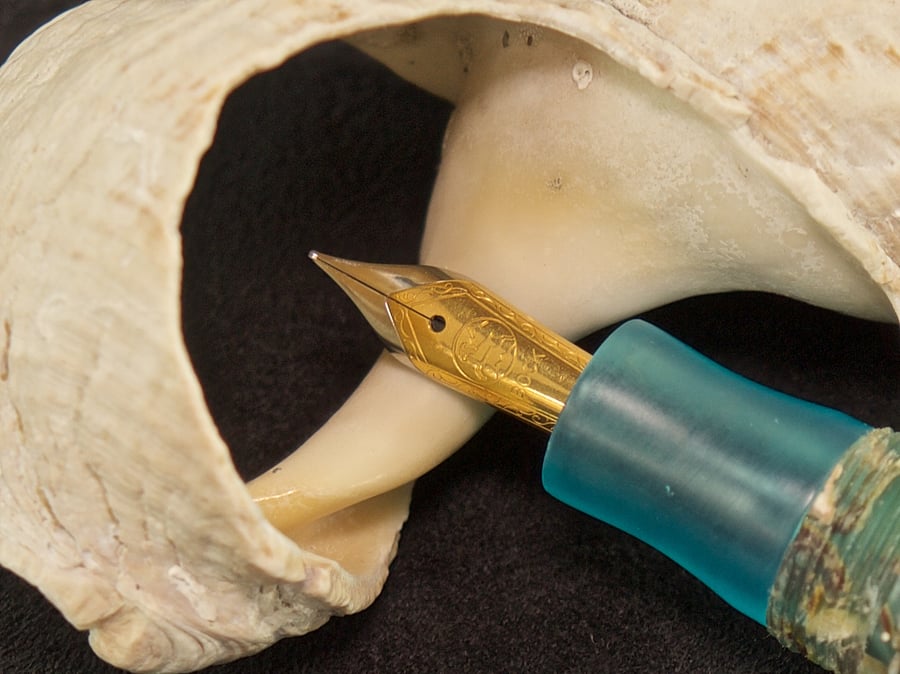 Hand crafted kitless fountain pen made from real seashells. SB2