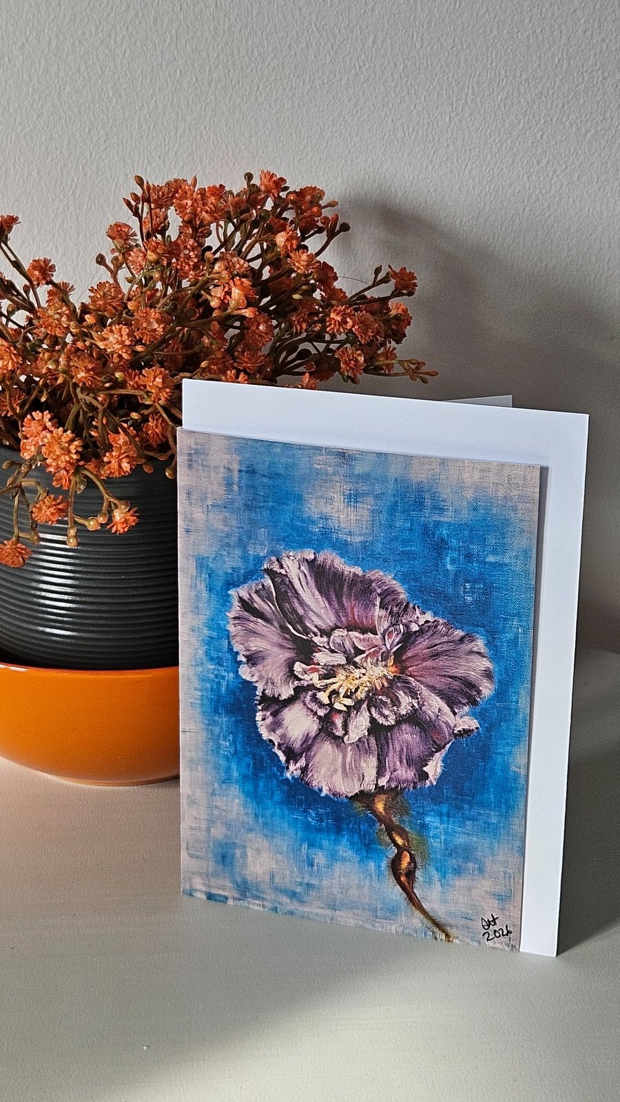 Purple Bloom blank card 6 x 4"