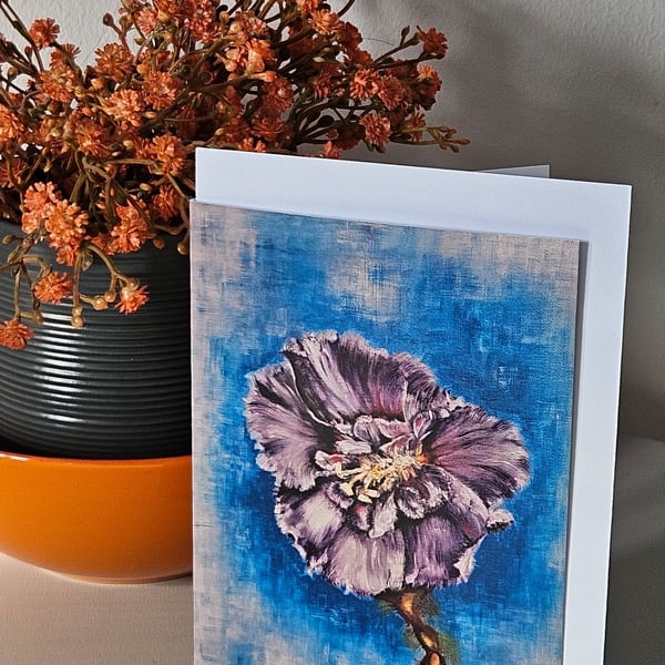 Purple Bloom blank card 6 x 4"