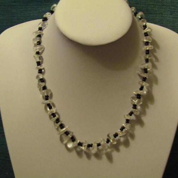 Glacier Necklace with Black beads