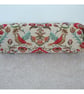 Bolster Cushion Cover 18"x8" Birds Gold 8x18 Round Cylinder Tapestry Red - Image 1