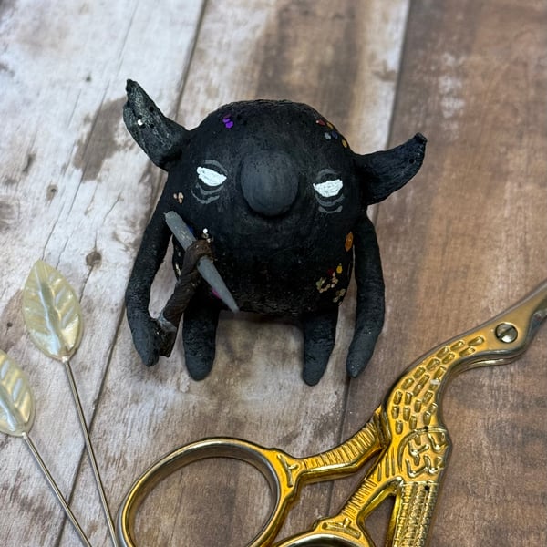 Spun Cotton Coblynau Art Doll Pwt