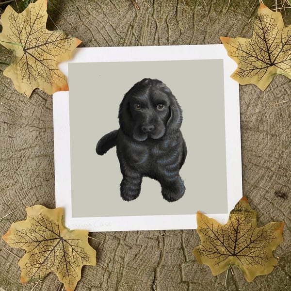 Black Cocker Spaniel Puppy Art Print