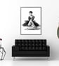 Ballerina pencil drawing print, Ballerina illustration wall art, ballerina gift - Image 3