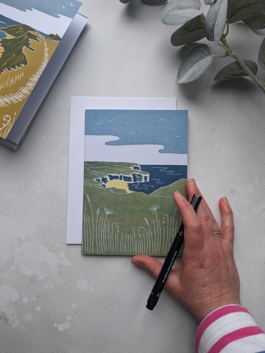 Flamborough Head Greetings Card, Yorkshire Coast Note Card