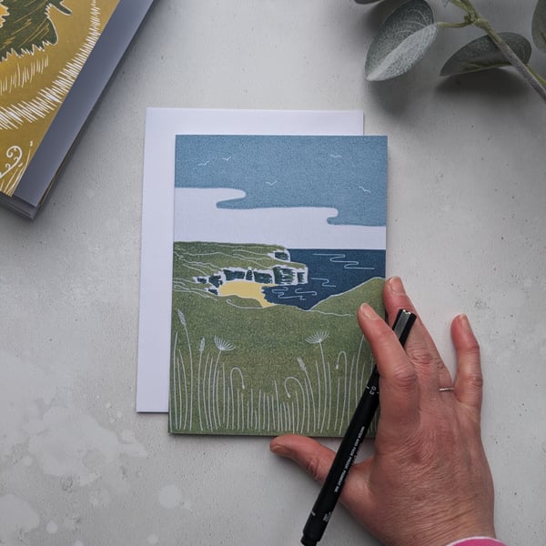 Flamborough Head Greetings Card, Yorkshire Coast Note Card