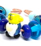Artisan Lampwork Glass Beads – Whimsical handmade Garden Gnome Floral Meadow Set