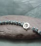  Peruvian bead necklace in a handpainted geometric pattern & silver plate beads - Image 3