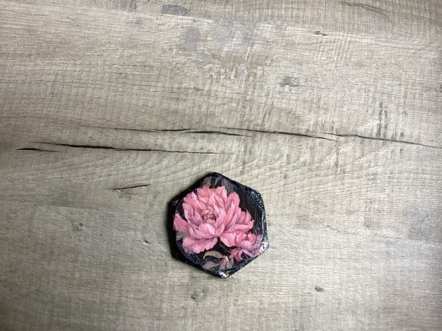 Decoupage slate coaster floral Folksy