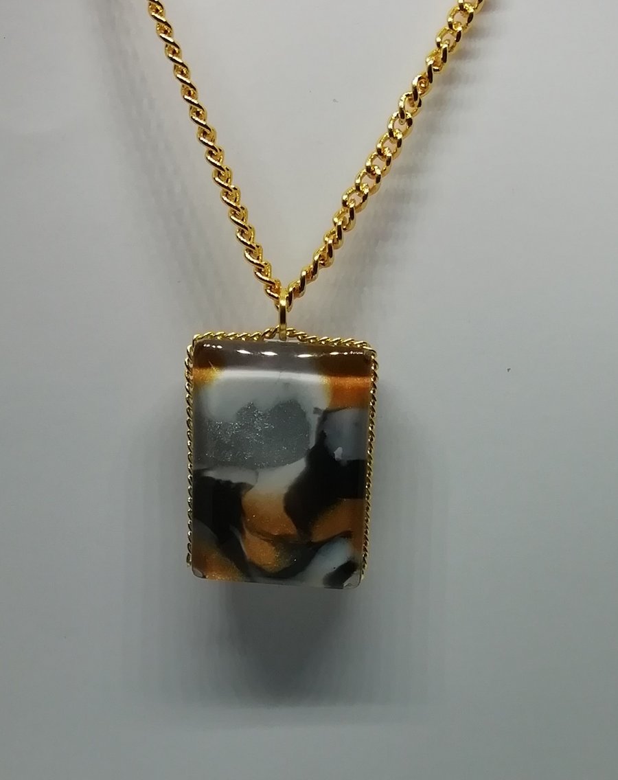 Marble clay glass pendant 