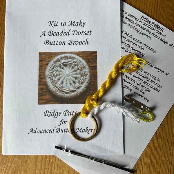 Kit for a Beaded Dorset Button Brooch, Ridge Design BR4