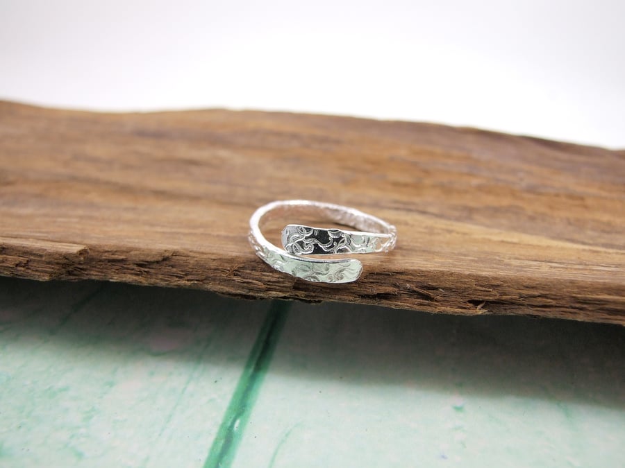 Ring, Sterling Silver Wrap Ring, Medium Fit