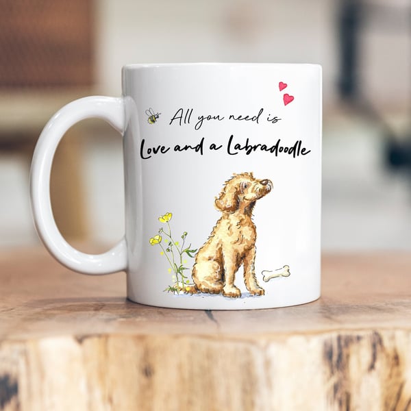 Love and a Labradoodle Blonde Ceramic Mug