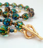 Green Marble Effect Neckace and Earring Set - Image 2