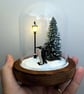 Penguin Miniature Terrarium Snow Globe Christmas Cloche Diorama Gift Handmade