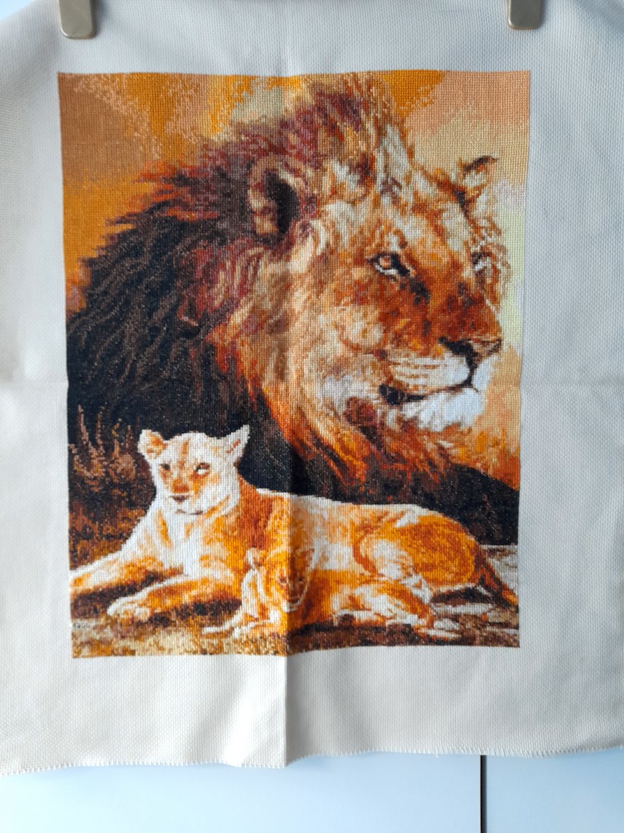 Lion Family Cross Stitch
