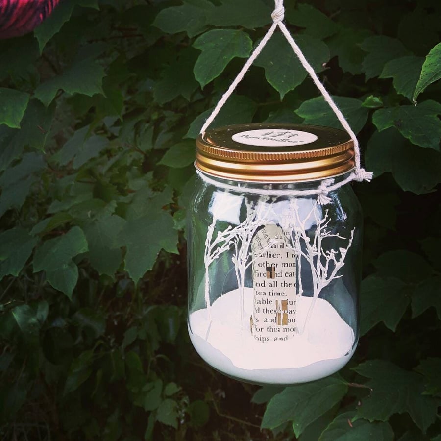 Tiny Hanging Forest Jar - MADE TO ORDER