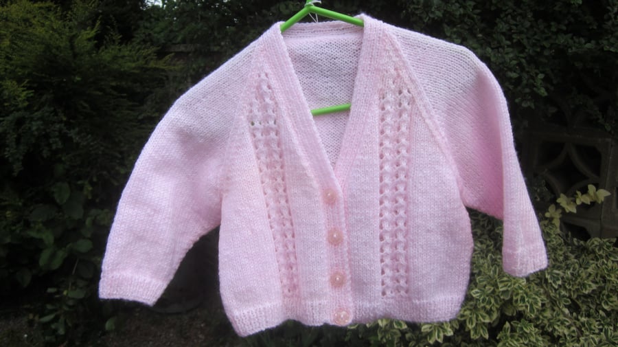 Pink cardigan to fit 20" chest